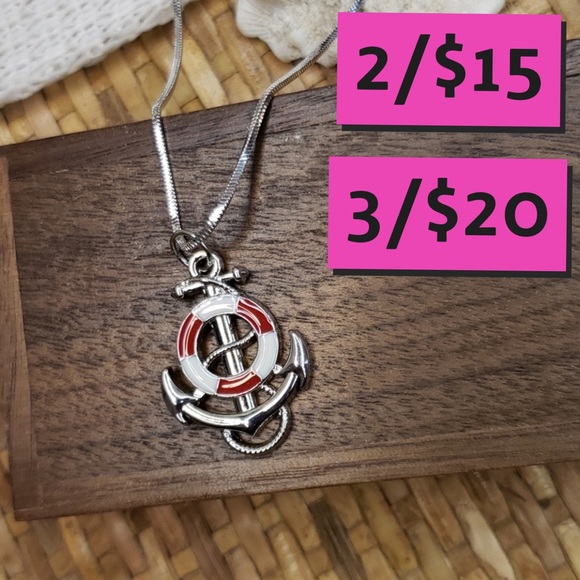 2/$15 NWT fashion anchor necklace nautical - Picture 1 of 5